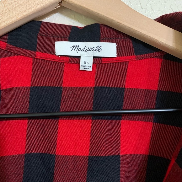 Madewell | red plaid shirt - Picture 4 of 10